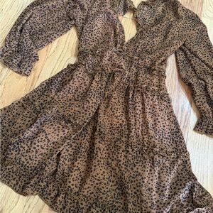 Leopard Print Ruffle Dress